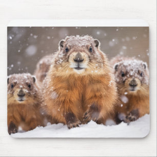 Marmot Animal Family Wandering Nature Mousepad