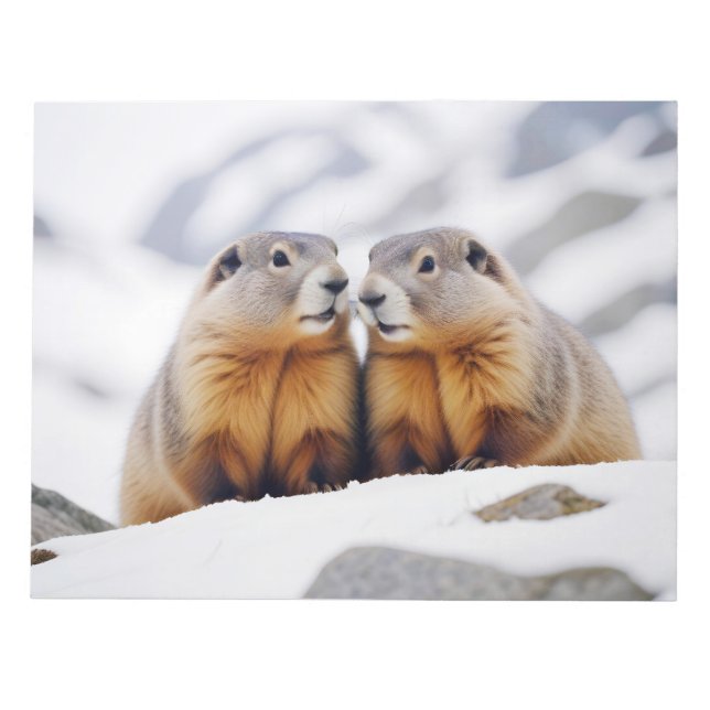 Marmot Animal Nature Zuneigung Gekümmert Notizblock (Vorderseite)
