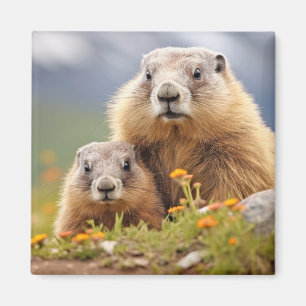 Marmot Animal Wild Beauty Freedom Wilderness Liebe Magnet