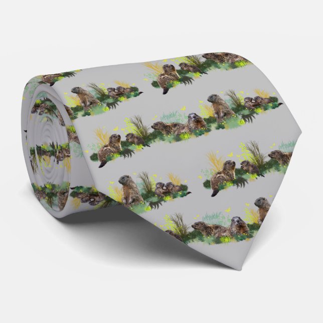Marmot Meadow Tie (Grau) Krawatte (Gerollt)