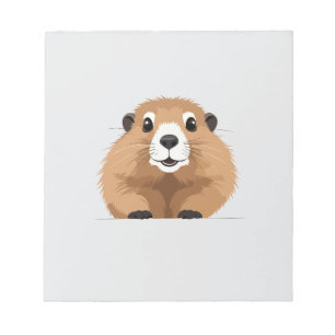 Marmot Peeking Niedlich Adorable Funny Animal Cart Notizblock