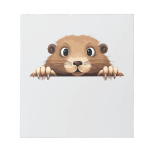 Marmot Peeking Niedlich Adorable Funny Animal Cart Notizblock
