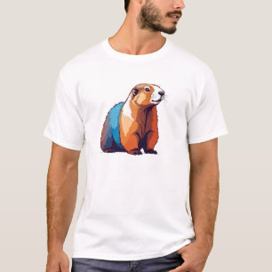 Marmot Vector Art mit lebhaften Farben T-Shirt