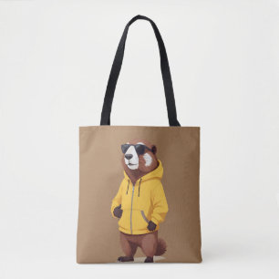 Marmot Wearing Hoodie Funny Coole Tierart Tasche