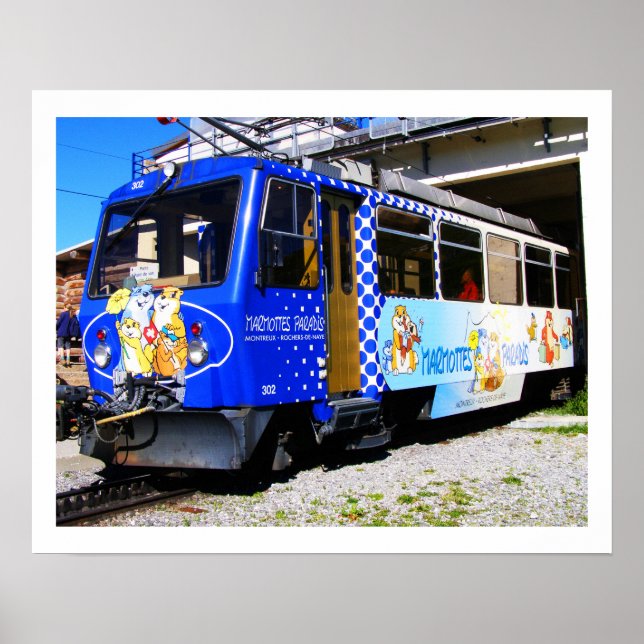 Marmottenzug in der Schweiz Poster (Vorne)