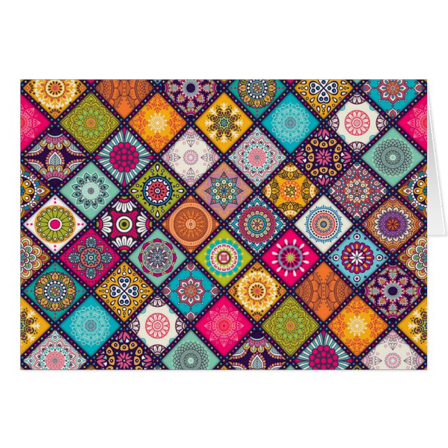 Marocain coloré de motif de mandala (Devant horizontal)