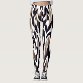 Marocco Triangle Geometric Brown Gray Pattern Leggings