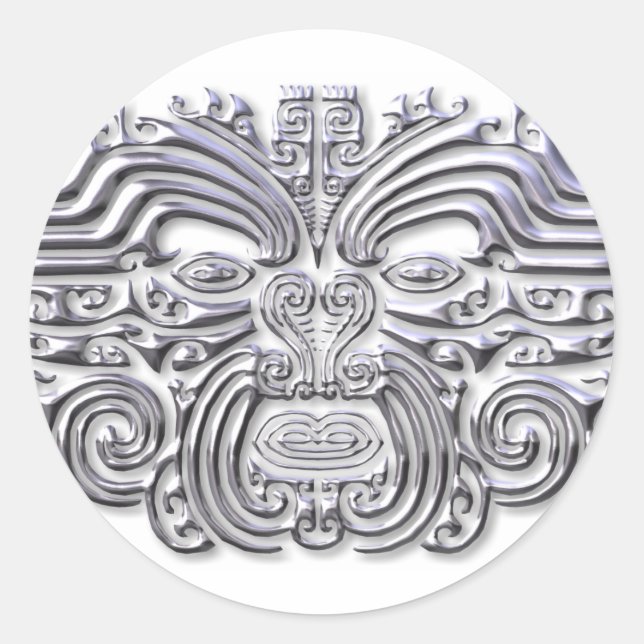 Maroi tattoo-silver runder aufkleber (Vorderseite)