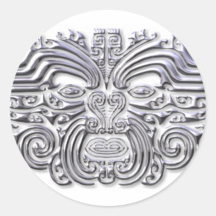 Maroi tattoo-silver runder aufkleber