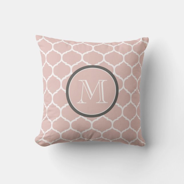 Marokkaner erröten Monogramm-Kissen Kissen (Vorderseite)