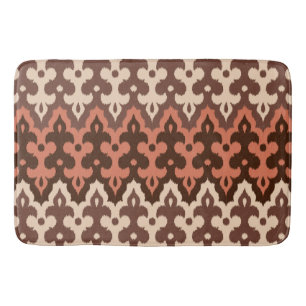 Marokkaner Ikat Damast, Brown, Taupe u. Rost Badematte