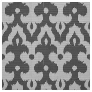 Marokkaner Ikat Damast-Muster, Schatten des Graus Stoff