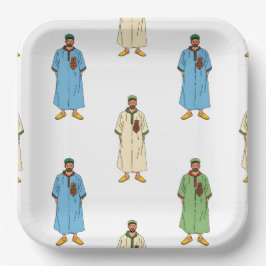 Marokkaner in Djellaba Motiv Pappteller