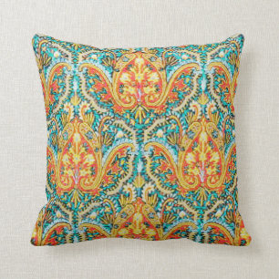 Marokkaner Paisley im Aqua-Blau und in der Kissen