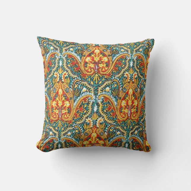 Marokkaner Paisley im Aqua-Blau und in der Kissen (Vorderseite)