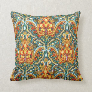 Marokkaner Paisley im Aqua-Blau und in der Kissen