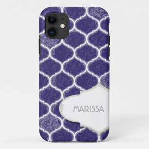 Marokkaner Quatrefoil Gitter-Antike Grunged Damast Case-Mate iPhone Hülle