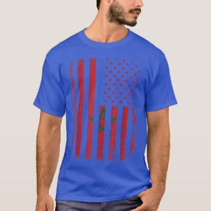Marokkanisch Amerikanische Flagge Marokkanische Wu T-Shirt