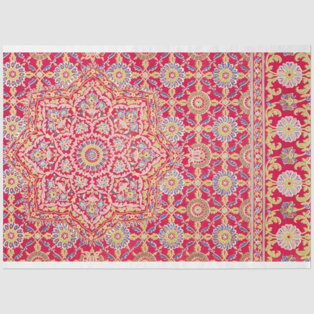 marokkanisch inspiriert Druckdecoupage in Rosa und Seidenpapier (Vorderseite)