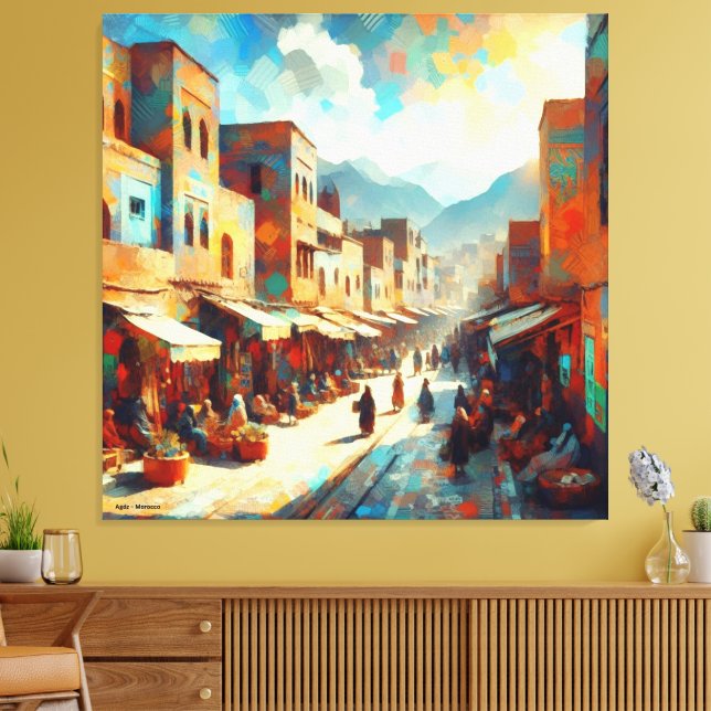 Marokkanisch_Markt_in_Agdz Leinwanddruck (Insitu (Wohnzimmer))