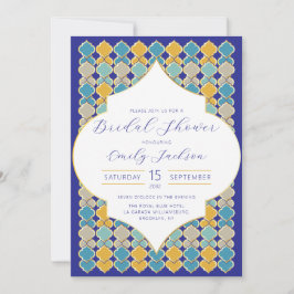 Marokkanisch Tiles Royal Blue Golden Einladung