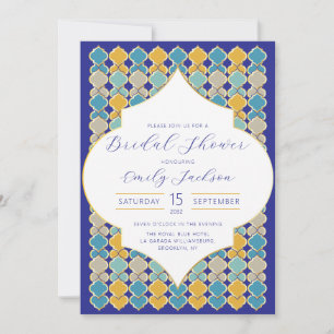 Marokkanisch Tiles Royal Blue Golden Einladung