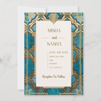 Marokkanische Art Deco Hochzeitseinladung Einladung
