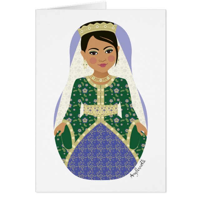 marokkanische Bride Matryoshka-Karte (Vorne)