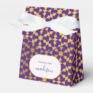 Marokkanische Ethno-Lila-Gold-Party Geschenkschachtel
