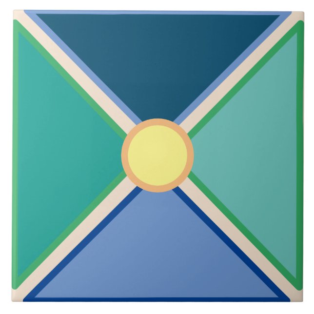 marokkanische Farben kreuz und kreisförmig Fliese (Vorderseite)