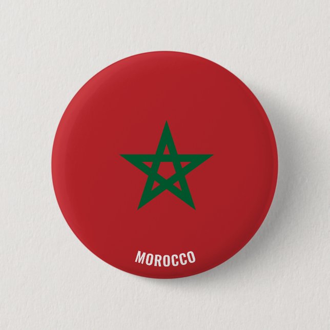 Marokkanische Flagge Charme Patriotische Taste Button (Vorderseite)
