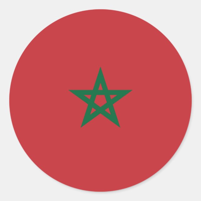 Marokkanische Flagge, Flagge Marokkos Runder Aufkleber (Vorderseite)