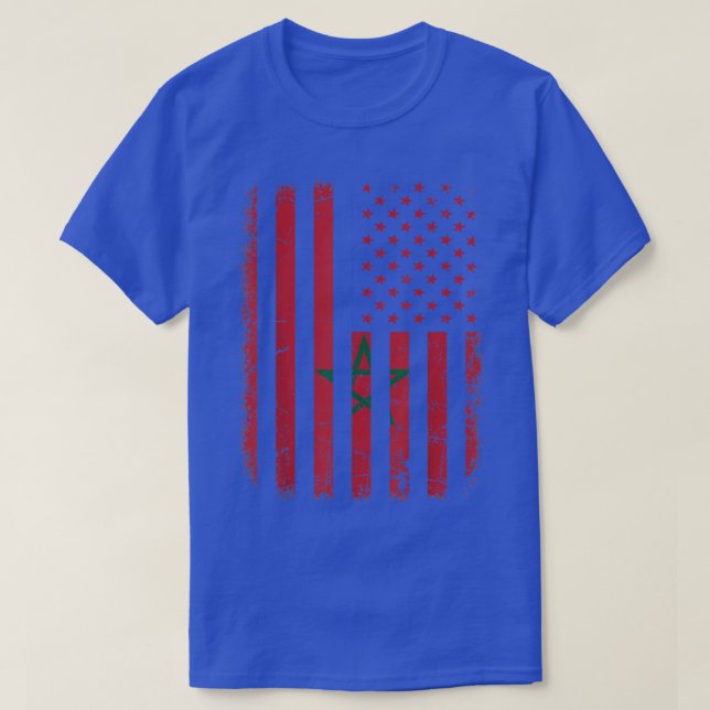 Marokkanische Flagge Marokko Roots Marokko Amer T-Shirt (Design vorne)