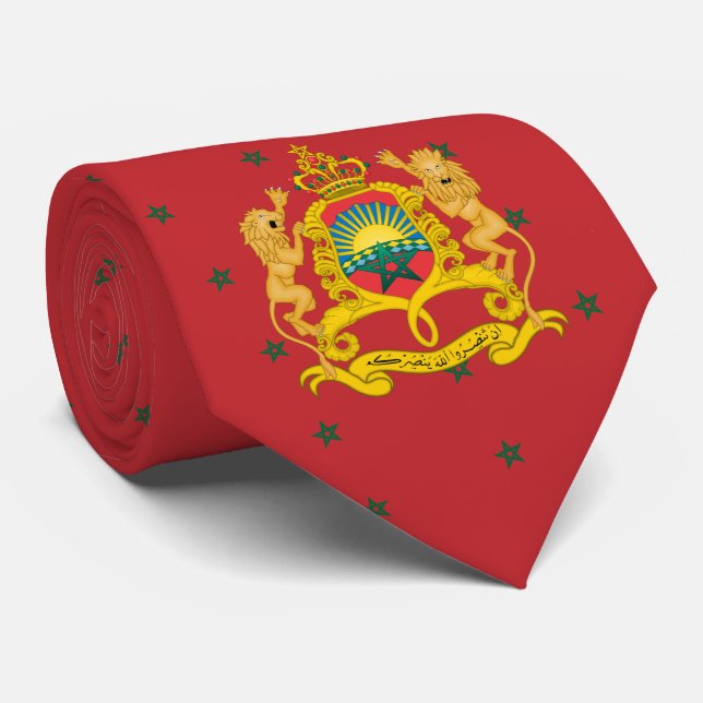Marokkanische Flagge und Wappen, Flagge Marokkos Krawatte (Gerollt)