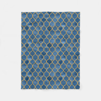 Marokkanische Fliese - Denim Fleecedecke