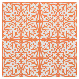 Marokkanische Fliese - korallenrotes Orange und Stoff