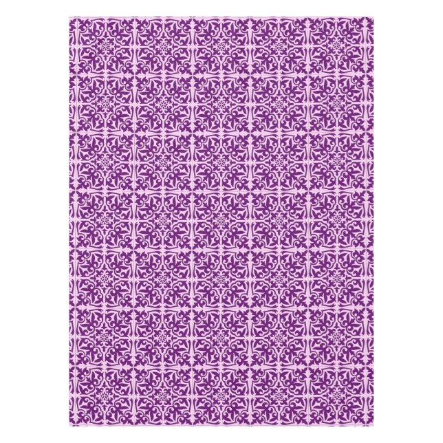 Marokkanische Fliese - lila und Orchidee Tischdecke (Vorderseite)