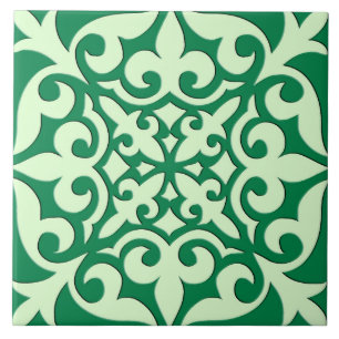 Marokkanische Fliese - Smaragd- und hellgrün