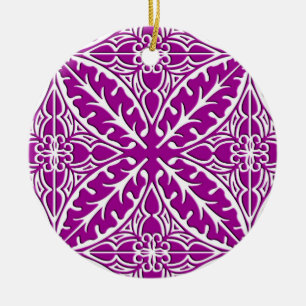 Marokkanische Fliesen - Amethyst purpur und weiß Keramikornament