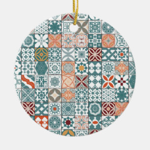 marokkanische Fliesen - blau und braun Keramik Ornament