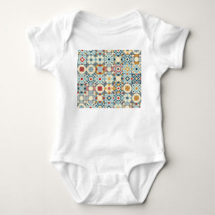 Marokkanische Fliesen, farbenfrohes nahtloses Must Baby Strampler