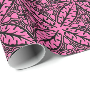 marokkanische Fliesen - fuchsienrosa und schwarz Geschenkpapier