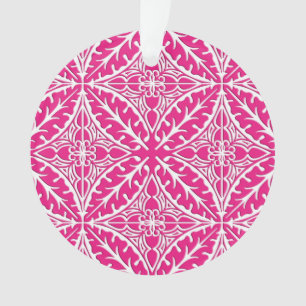 marokkanische Fliesen - fuchsienrosa und weiß Ornament