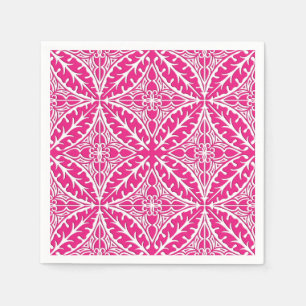 marokkanische Fliesen - fuchsienrosa und weiß Serviette