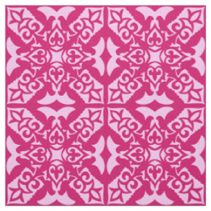 Marokkanische Fliesen - fuchsisch und blassrosa Stoff