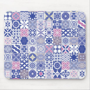 marokkanische Fliesen - lila und rosa Mousepad