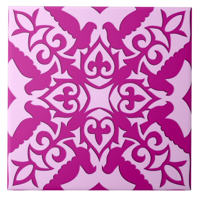Marokkanische Fliesen - Magenta und Rosa (Vorderseite)