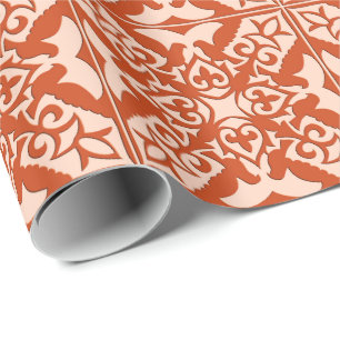 marokkanische Fliesen - orange und pfirsichfarben Geschenkpapier