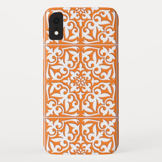 marokkanische Fliesen - orange und weiß Case-Mate iPhone Hülle (Rückseite)
