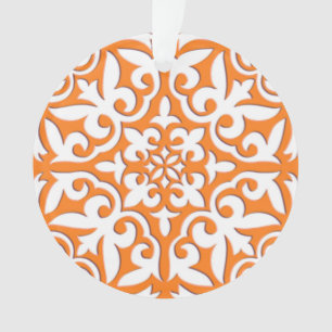 marokkanische Fliesen - orange und weiß Ornament